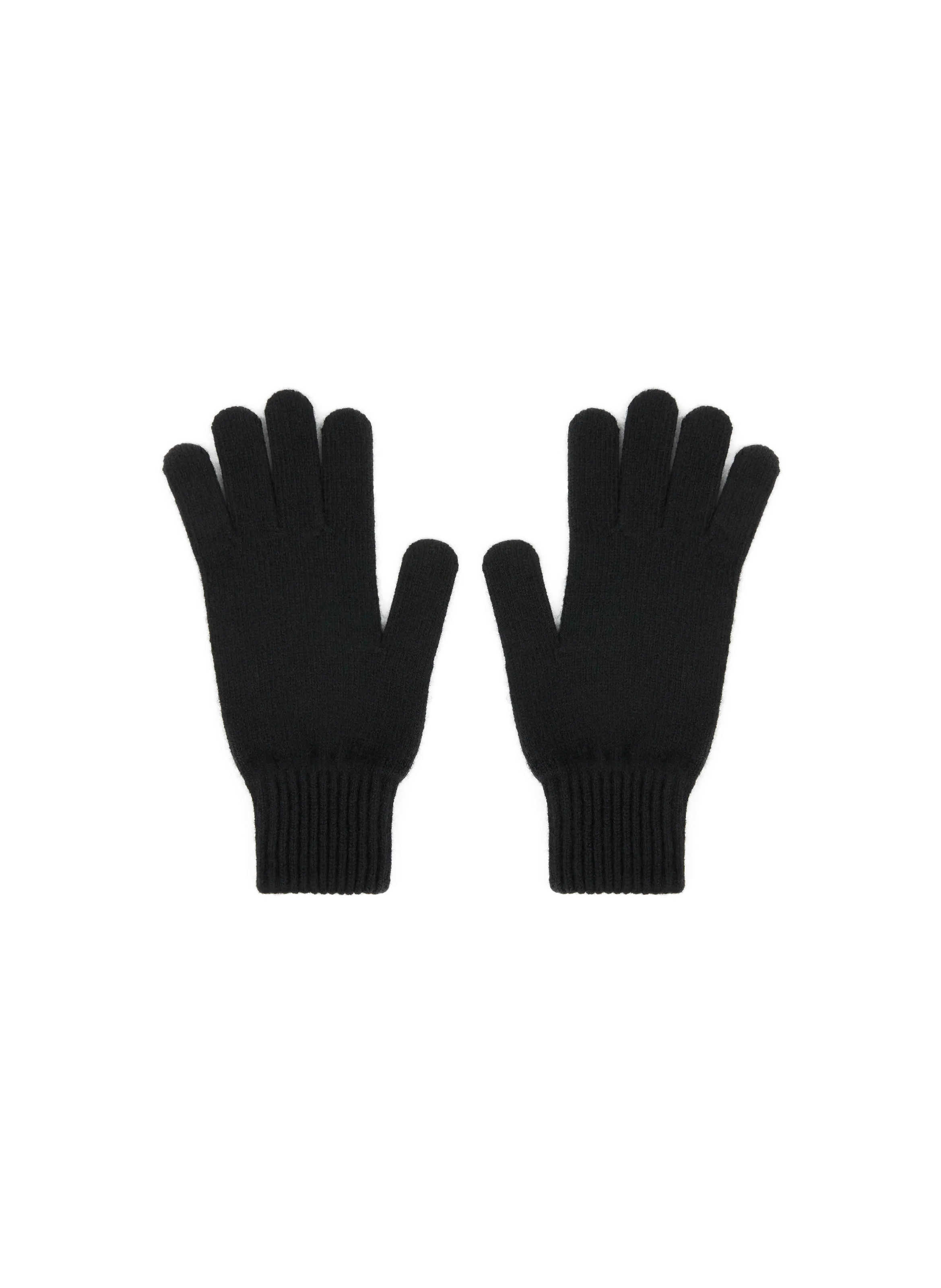 Organic basics  Ribbed knit gloves - Black