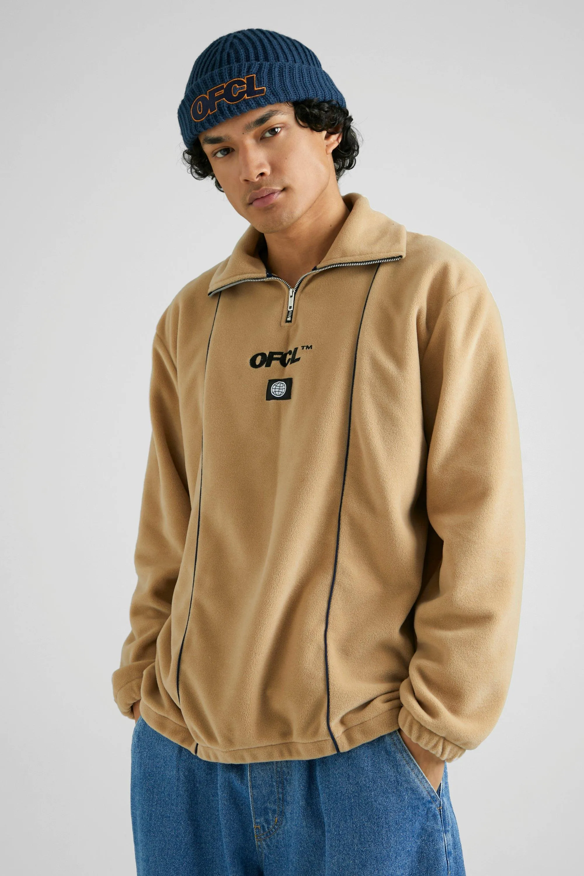 Oversized Ofcl Zip Polar Fleece Sweatshirt