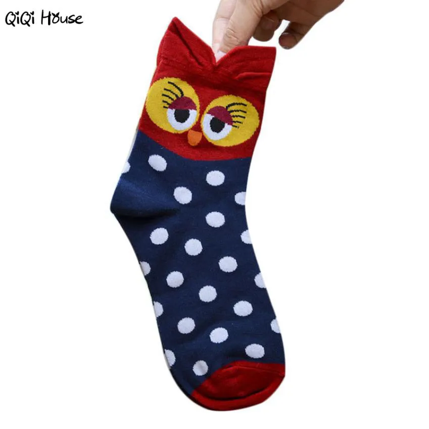 Owl Cartoon Socks Kawaii Women Autumn Casual Ankle Socks 3D Printing Korean Socks Warm Winter Wear Chausettes Femme#A127 SM6