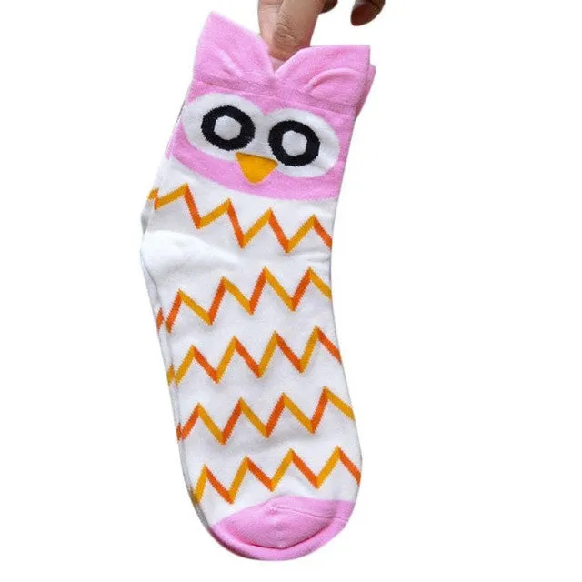 Owl Cartoon Socks Kawaii Women Autumn Casual Ankle Socks 3D Printing Korean Socks Warm Winter Wear Chausettes Femme#A127 SM6