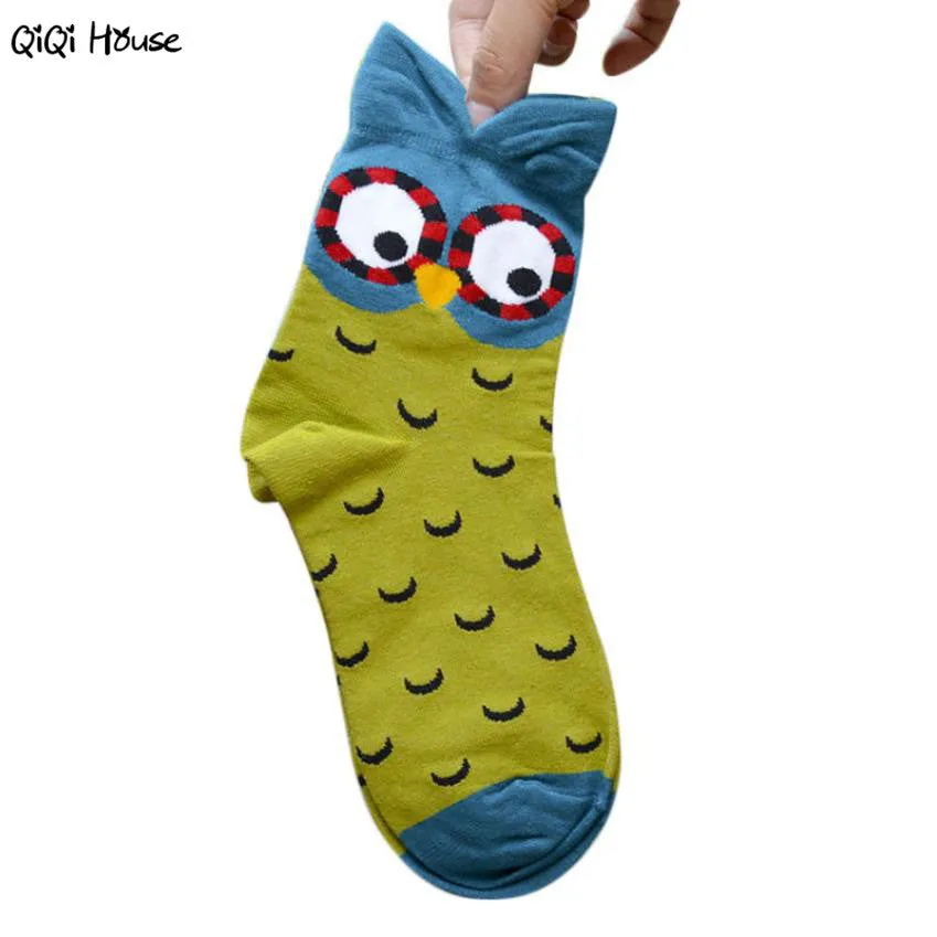 Owl Cartoon Socks Kawaii Women Autumn Casual Ankle Socks 3D Printing Korean Socks Warm Winter Wear Chausettes Femme#A127 SM6