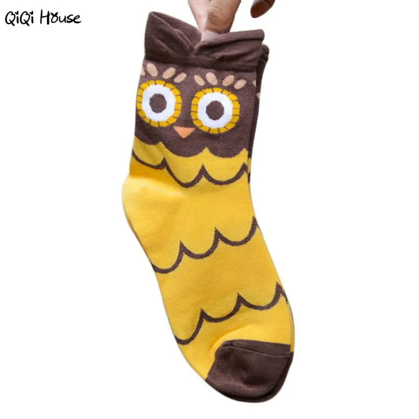 Owl Cartoon Socks Kawaii Women Autumn Casual Ankle Socks 3D Printing Korean Socks Warm Winter Wear Chausettes Femme#A127 SM6