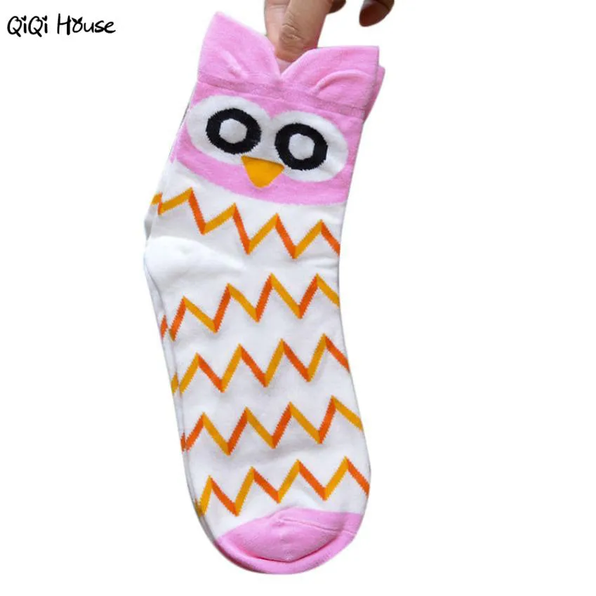 Owl Cartoon Socks Kawaii Women Autumn Casual Ankle Socks 3D Printing Korean Socks Warm Winter Wear Chausettes Femme#A127 SM6