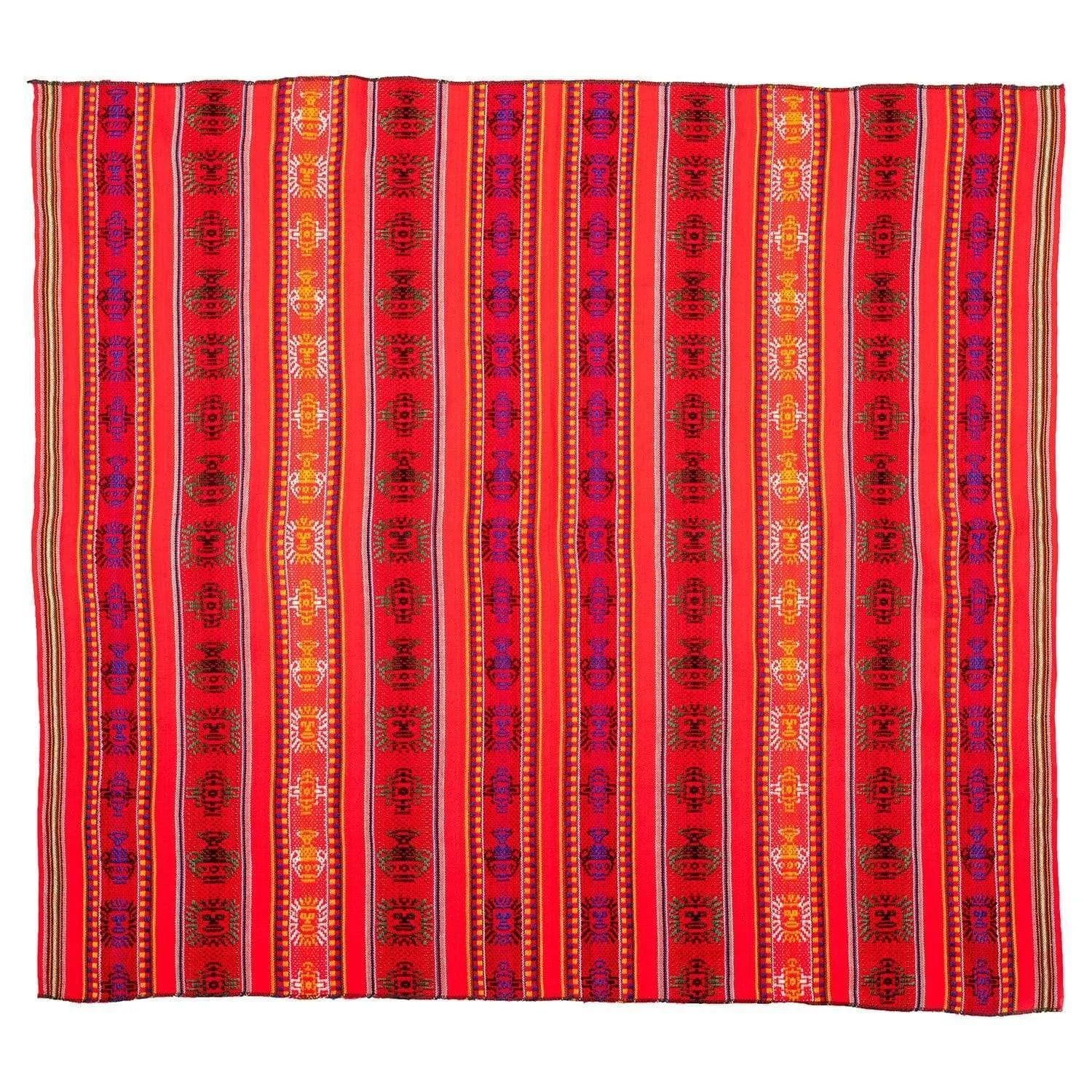 Peruvian Woven Throw - Red