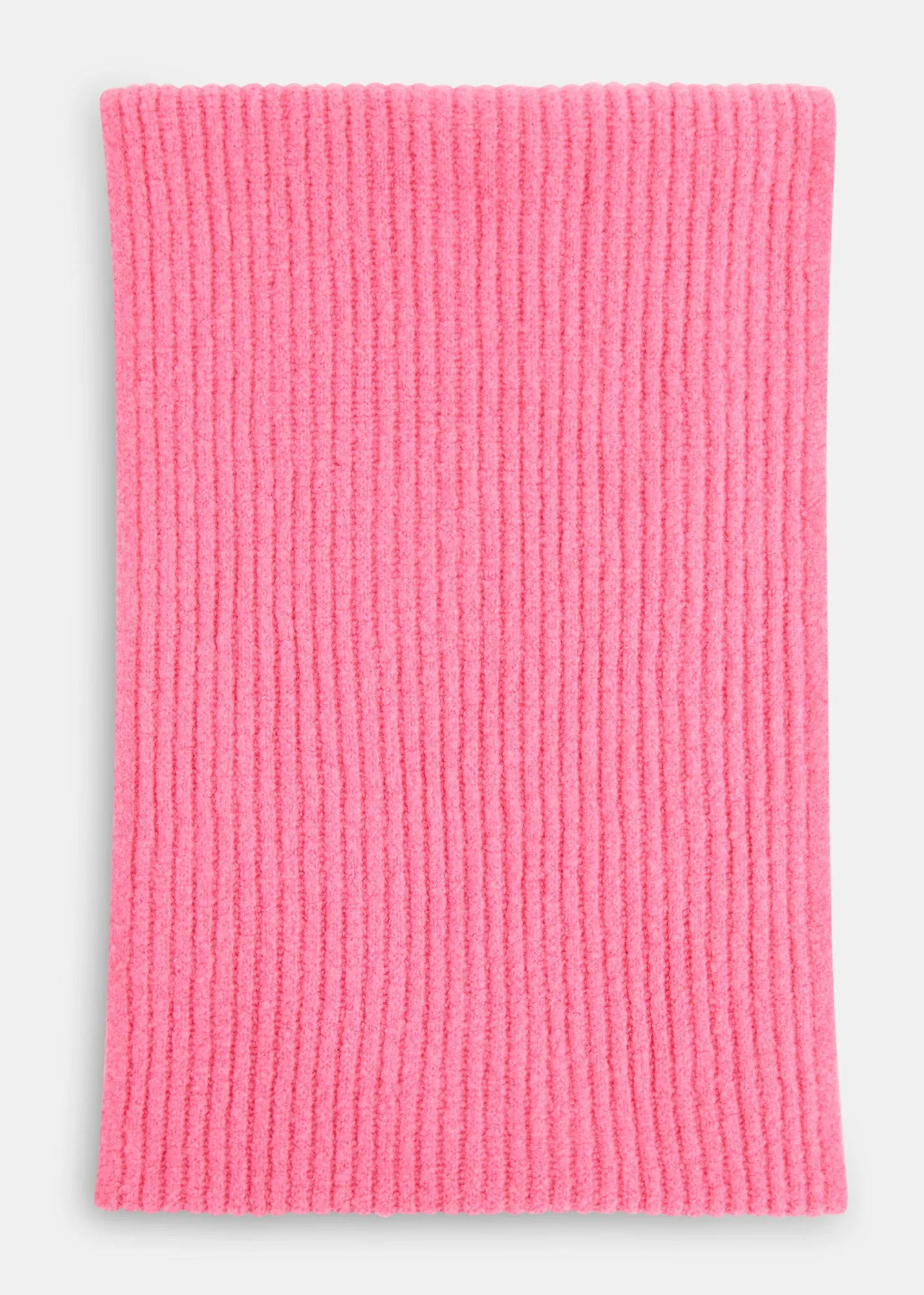 Pink Wool Mix Rib Scarf