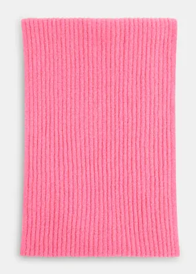 Pink Wool Mix Rib Scarf