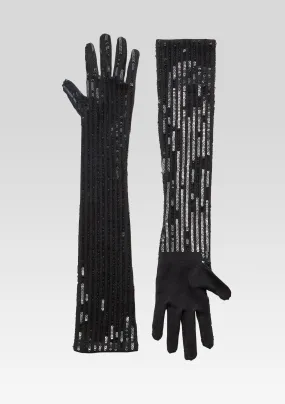 Plaza Sequin Knit Gloves