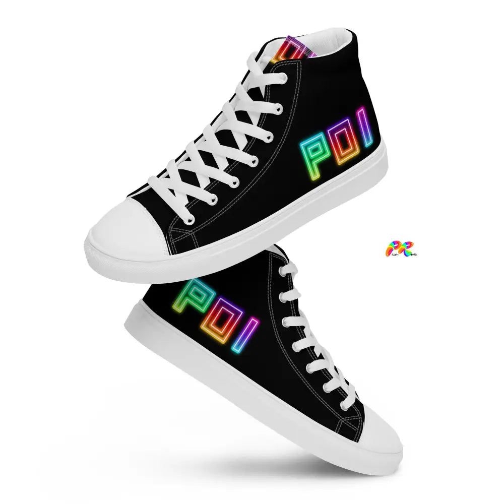 POI Men’s Black High Top Canvas Shoes