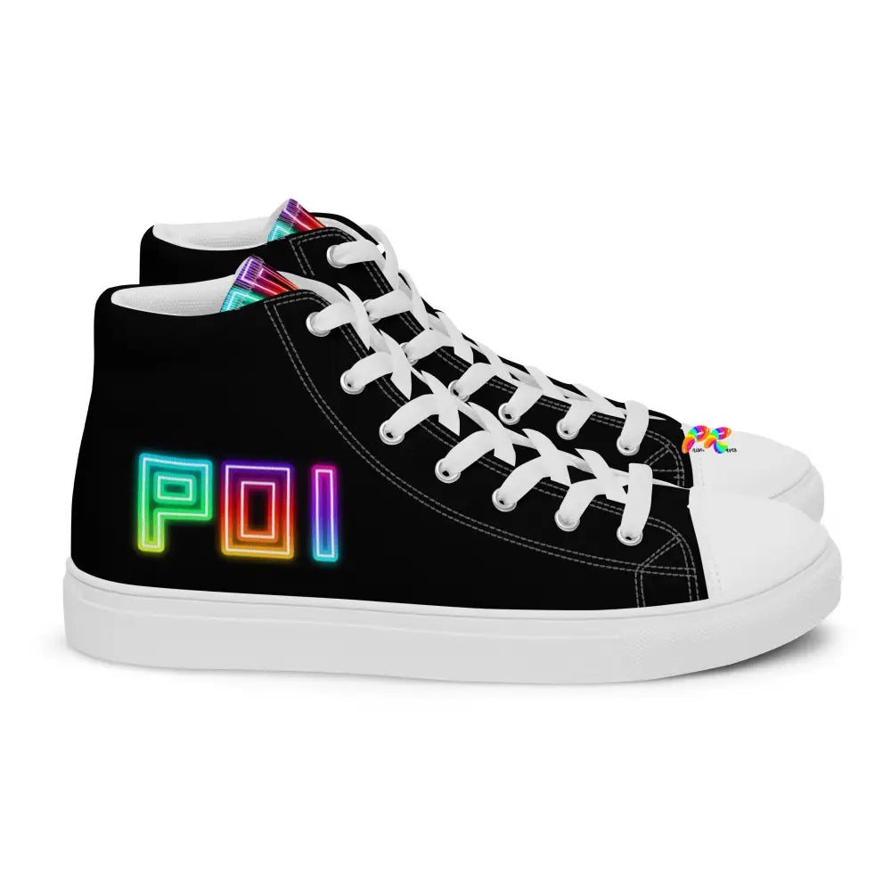 POI Men’s Black High Top Canvas Shoes