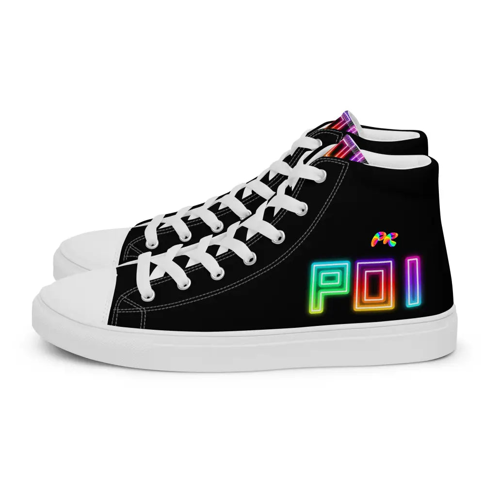 POI Men’s Black High Top Canvas Shoes