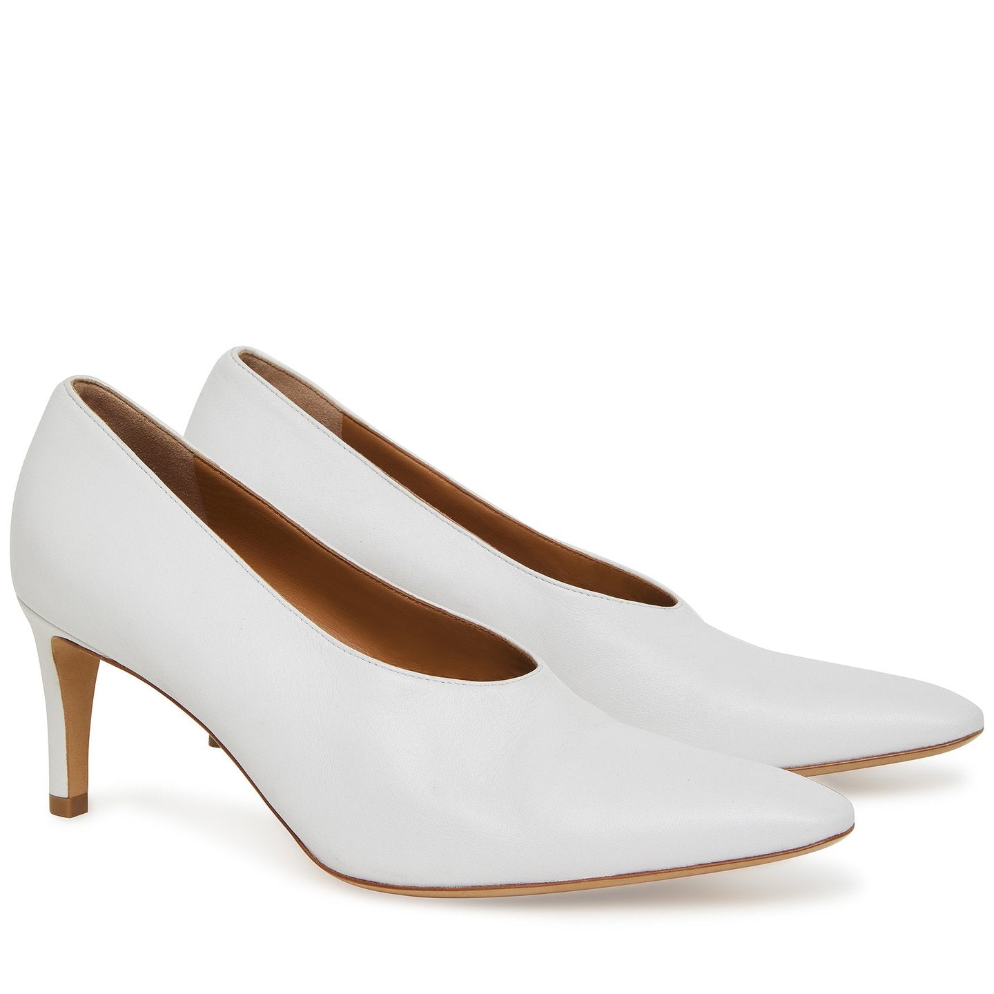 Pointy 65 Heel Lamb, White