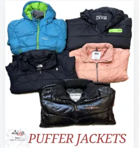 PUFFER JACKETS (Mixed brand including The North Face, RAB, Mark O Polo, Lowe Alpine, Versace and others)