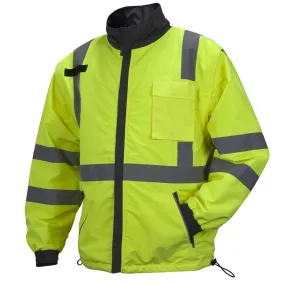 Pyramex Safety Winter Wear RJR3410 Series Class 3 Hi-Vis Lime 4-in-1 Quilted Reversible Jacket