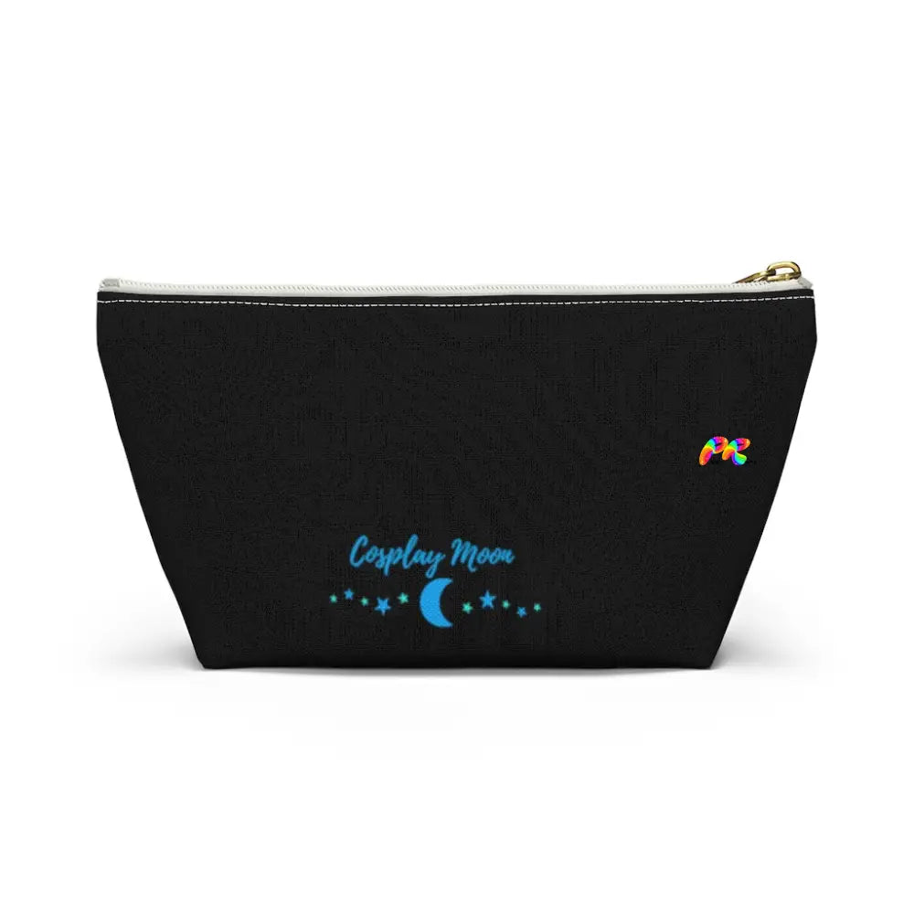 Rainbow Flower Black Makeup Bag