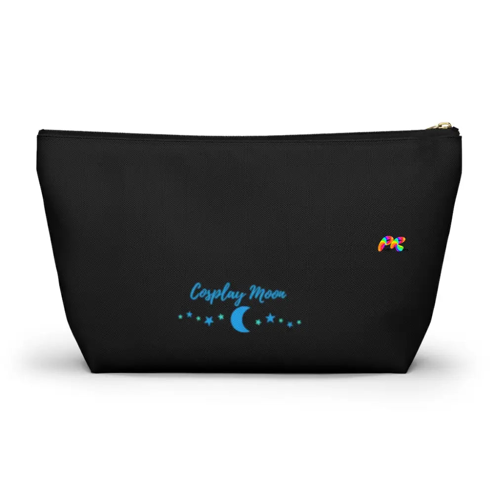 Rainbow Flower Black Makeup Bag