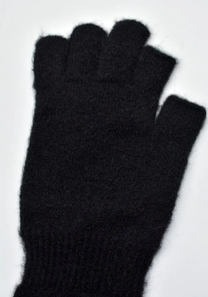 RICK OWENS MEN RR02D6498 KWP KNIT GLOVES BLACK