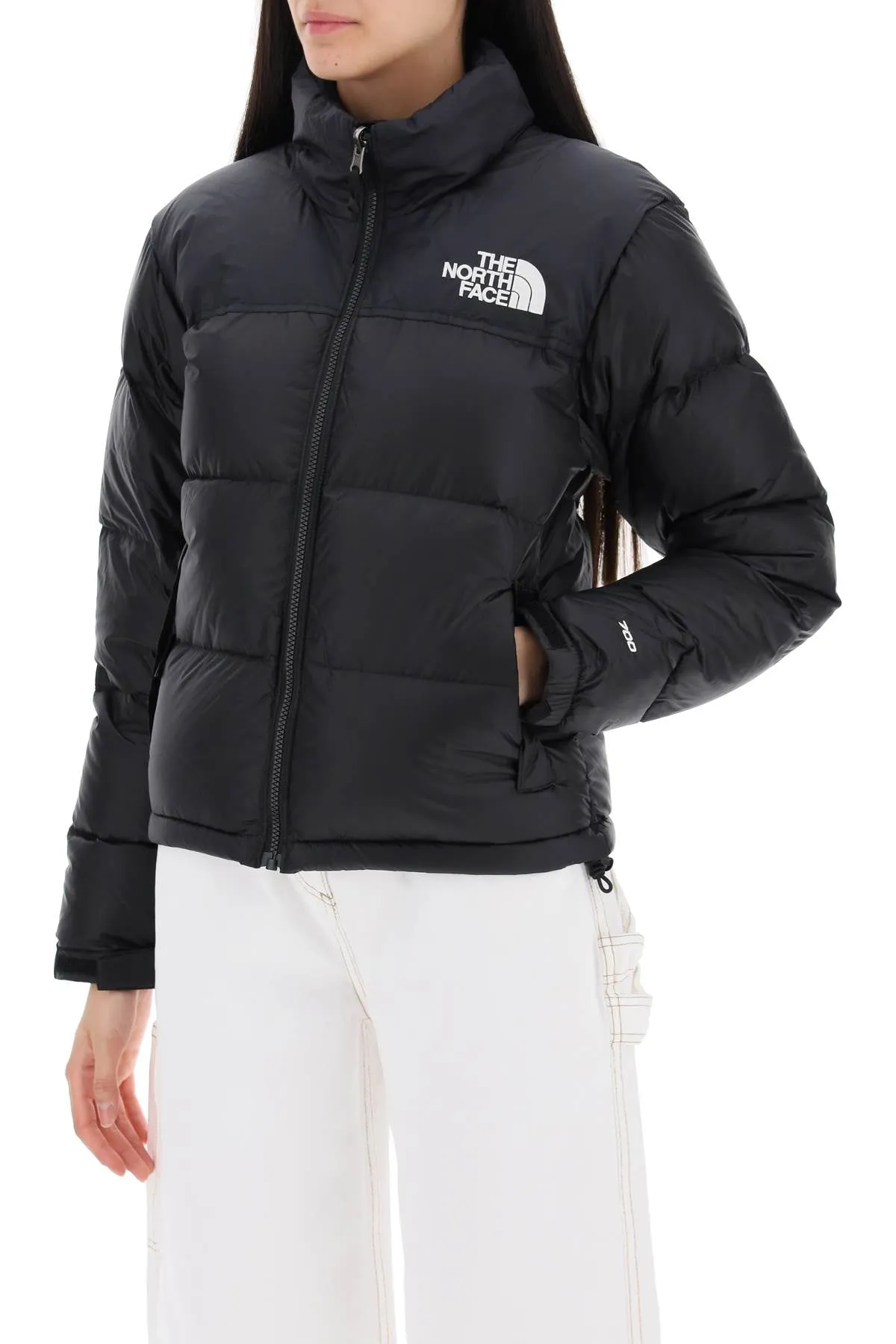 ripstop nylon nuptse cropped down jacket NF0A3XEO R TNF BLACK