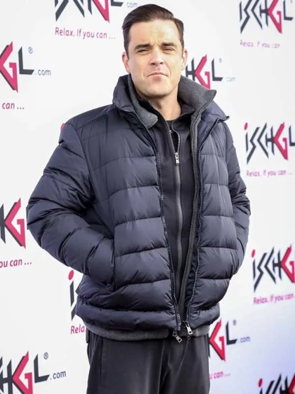 Robbie Williams Black Puffer Jacket - New American Jackets