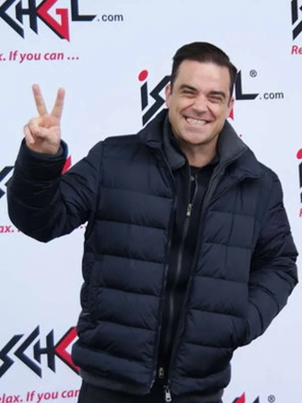 Robbie Williams Black Puffer Jacket - New American Jackets