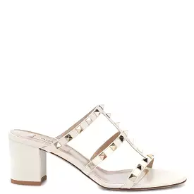 Rockstud Block Mule 60, Ivory