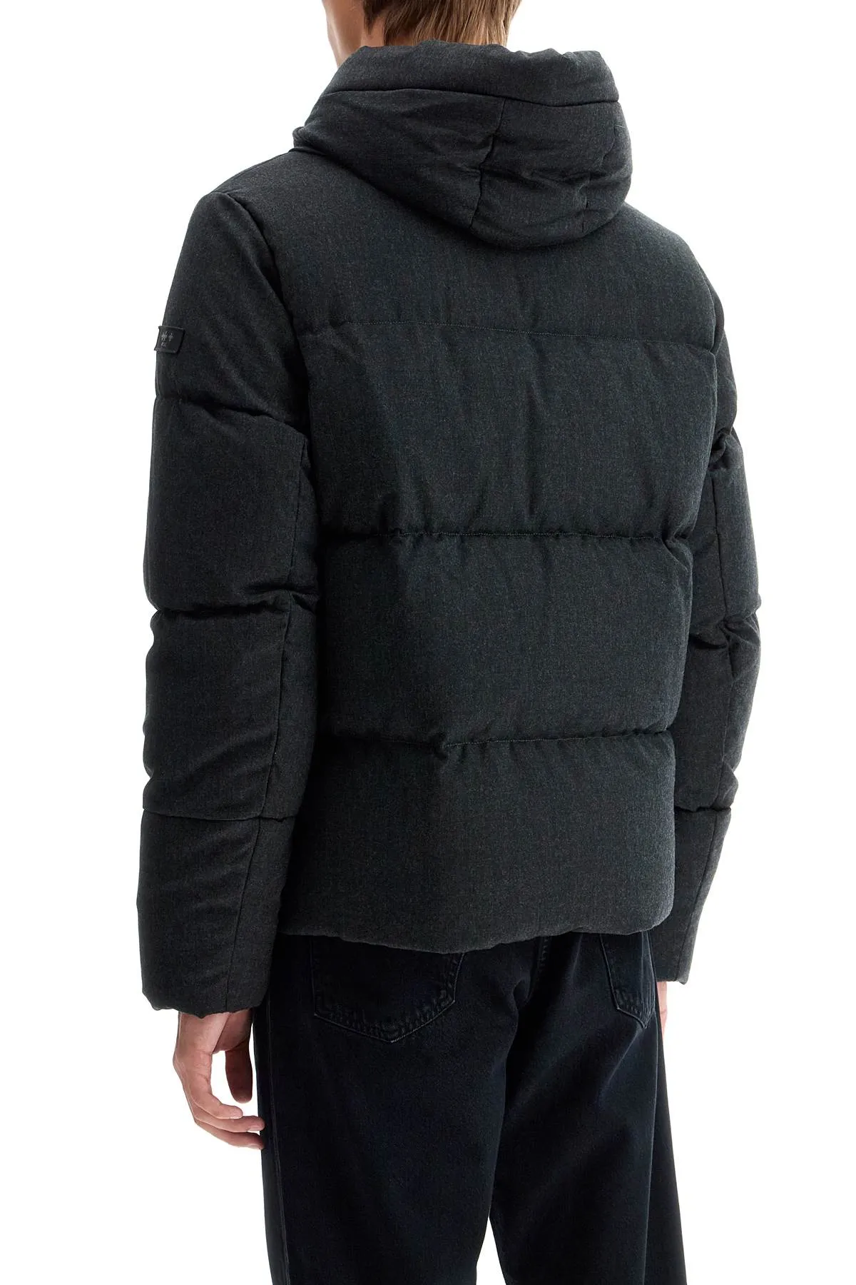 short woolen jacket with hood and down MTKE24A4270 D C.GRAY