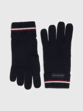 Signature Logo Rib-Knit Gloves | Gloves | Tommy Hilfiger