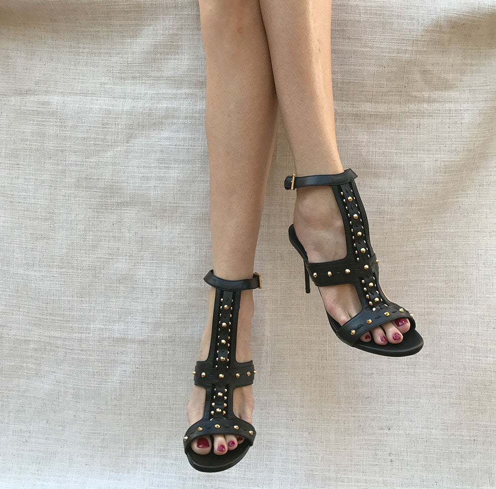 Studded Sandal, Black