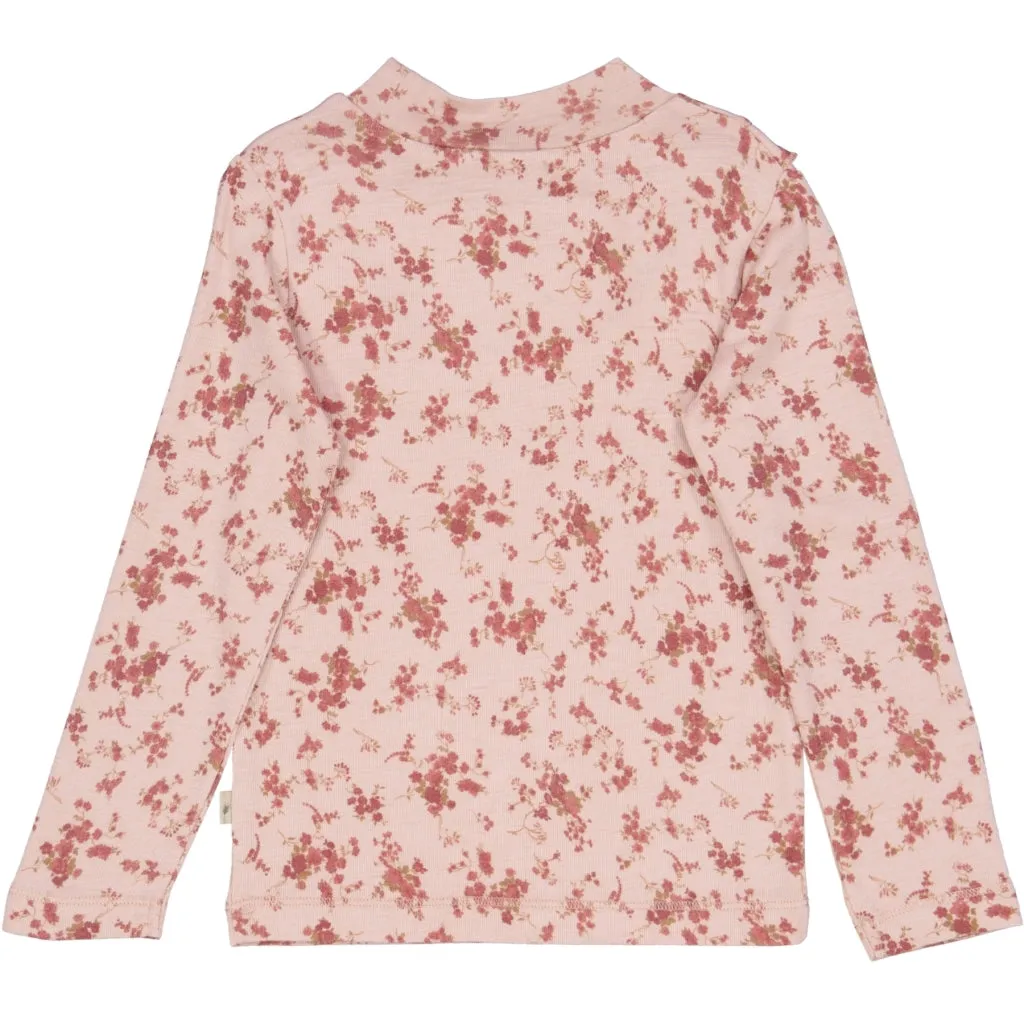 T-shirt Wool Ruffle LS - rose flowers