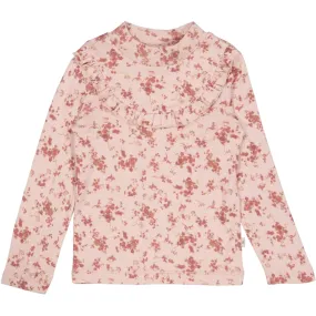 T-shirt Wool Ruffle LS - rose flowers