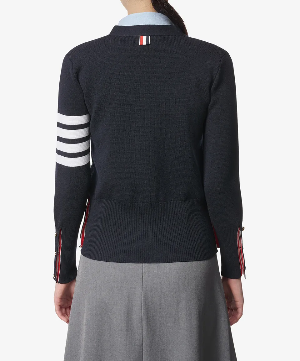 THOM BROWNE  |Stripes Casual Style Wool Street Style Long Sleeves Plain