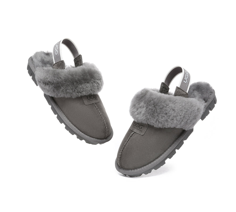 UGG AUSTRALIAN SHEPHERD Sheepskin Wool Removable Strap Slingback Slippers Suzie ll