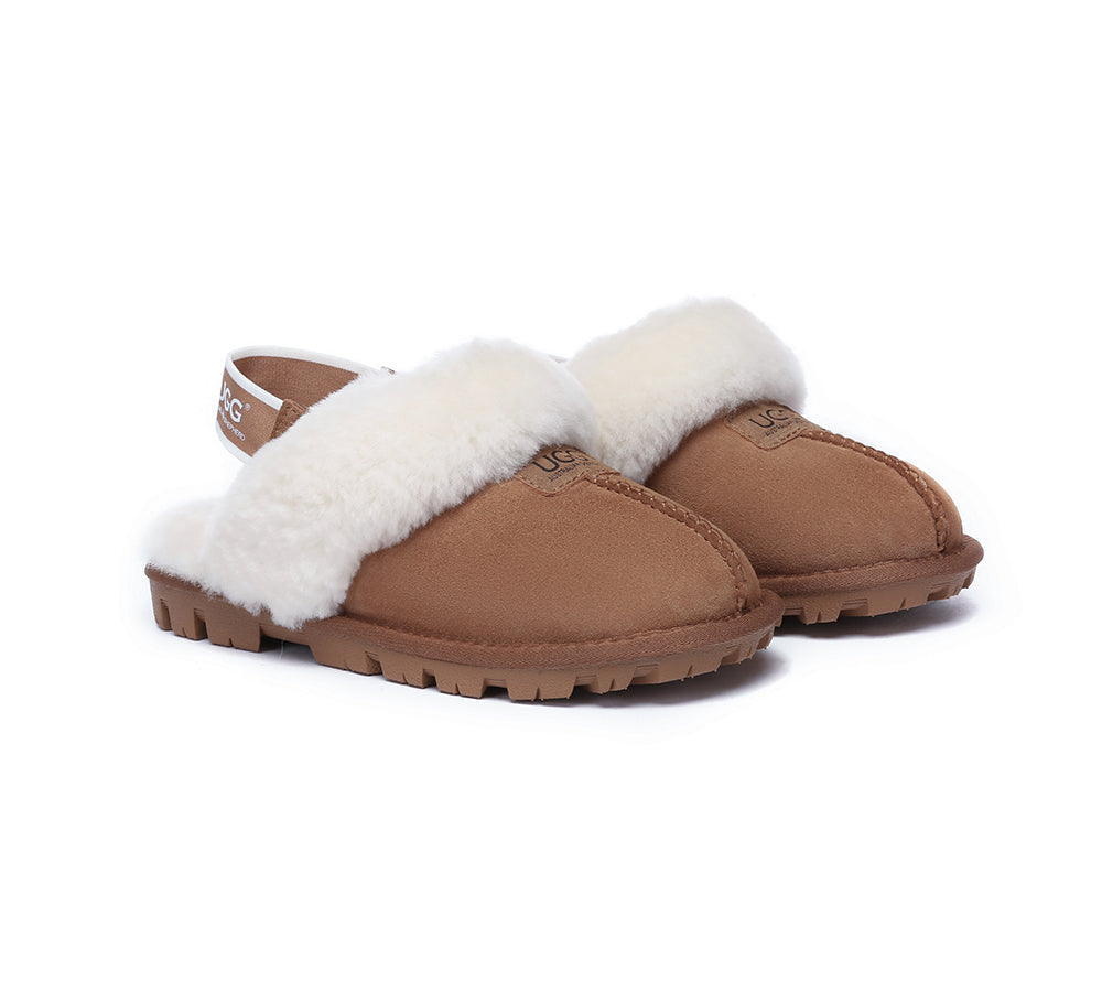 UGG AUSTRALIAN SHEPHERD Sheepskin Wool Removable Strap Slingback Slippers Suzie ll