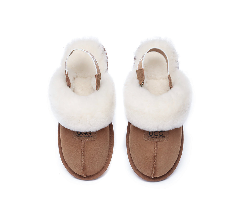 UGG AUSTRALIAN SHEPHERD Sheepskin Wool Removable Strap Slingback Slippers Suzie ll