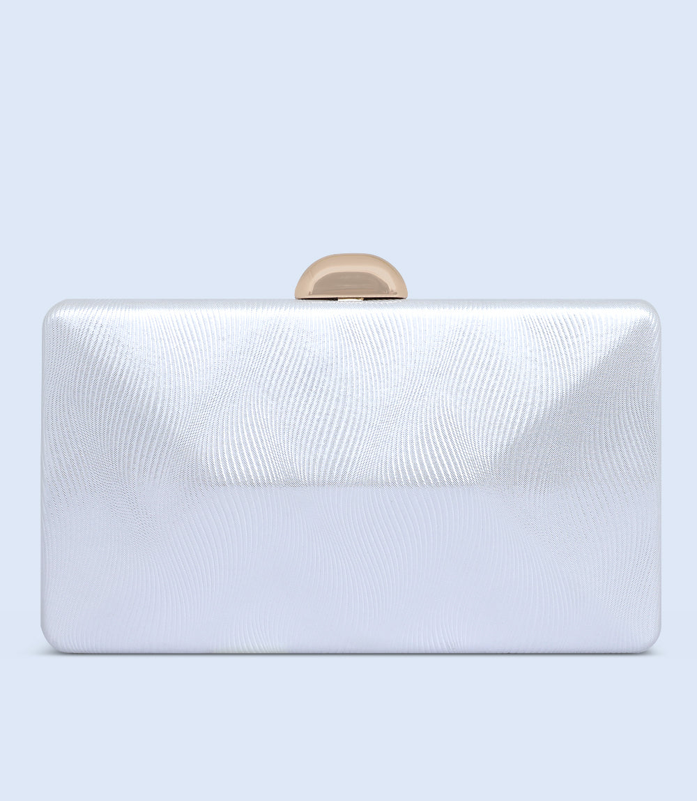 WB2502-SILVER-Women Snazzy Clutch