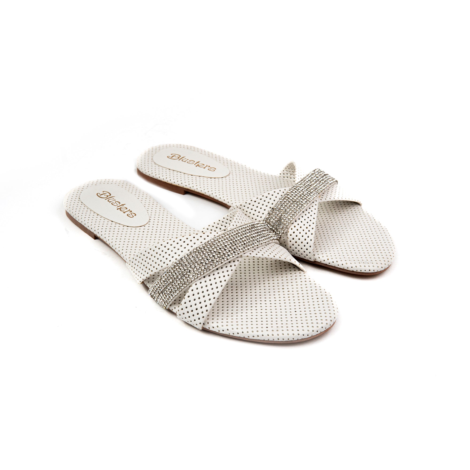 White Mesh Strip Slides