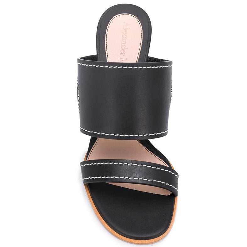 Wood Heel Mule, Black