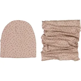 Wool Hat & Neckwarmer Arta - flower dots