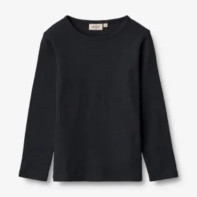 Wool T-Shirt LS - navy