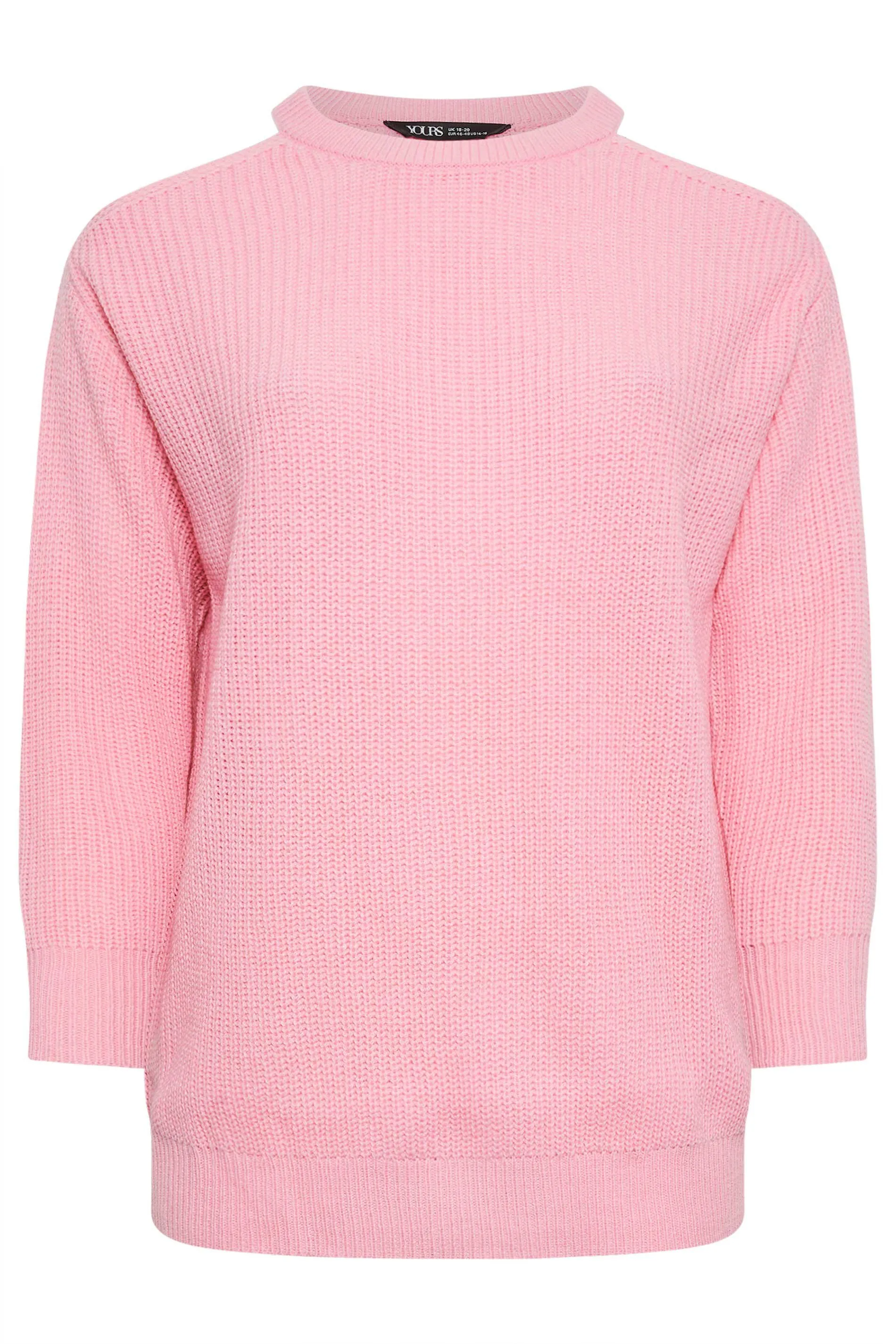 YOURS Curve Pink Cold Shoulder Knitted Jumper